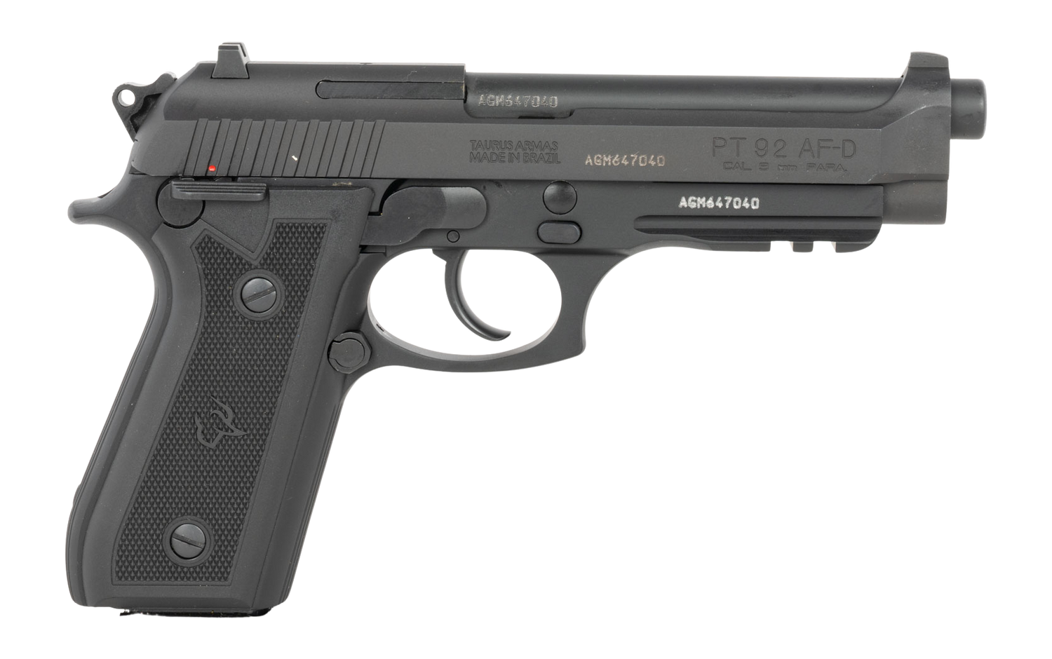 Taurus 1-920151-6MAG 92  Full Size 9mm Luger 18+1 5" Matte Matte Stainless Steel Barrel, Alloy Steel Serrated Slide, Black Anodized Aluminum Frame w/Beavertail & Picatinny Rail, Black Hogue G10 Grip,