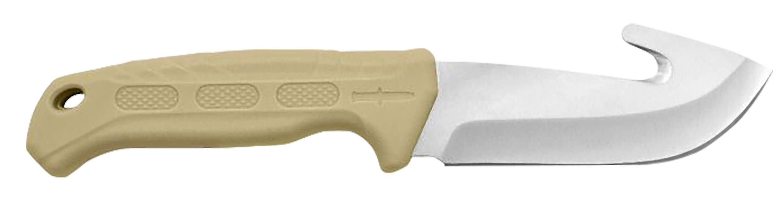 Camillus 19156 Roto  4" Fixed Drop Point/Gut Hook Plain Satin 420 Steel Titanium Bonded Blade, Tan PP/TPR Handle