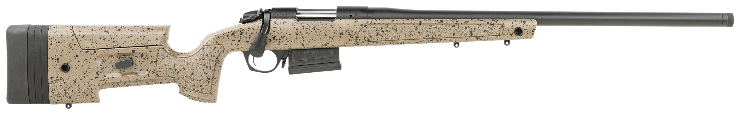 Bergara Rifles B14S352C B-14 HMR 6.5 Creedmoor 5+1 22" Graphite Black Cerakote Free-Floating Barrel, Black Speckled Brown Molded w/Mini-Chassis, Adjustable LOP & Cheek Piece Stock, Right Hand