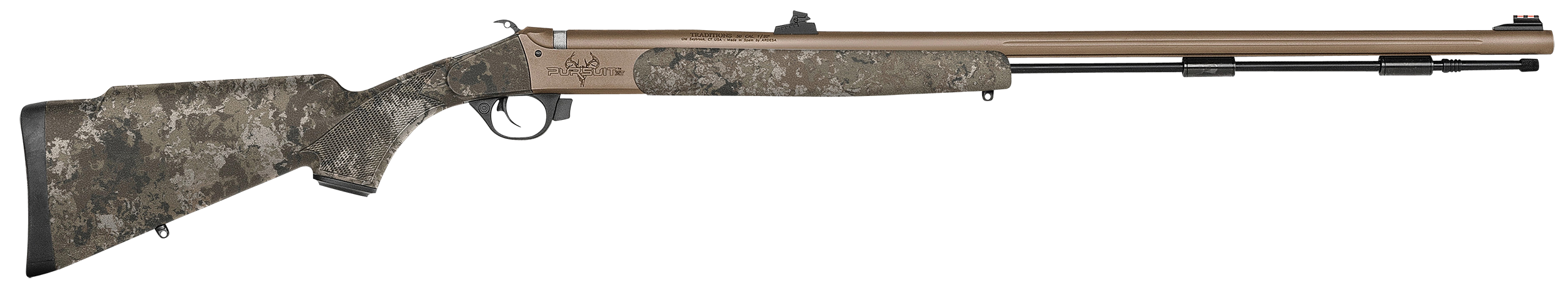 Traditions R748804425WA Pursuit XT Northwest Magnum 50 Cal Musket Ignition 26",  Burnt Bronze Barrel/Rec, Veil Wideland Synthetic Furniture, Fiber Optic Iron Sights