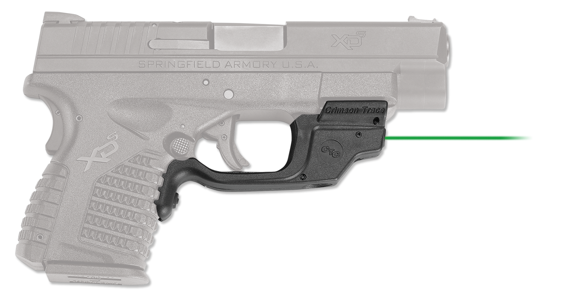 Crimson Trace 0147201 Laserguard Fits Springfield XD-S, Green Laser Black Polymer