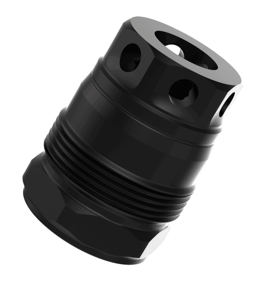 Liberty Precision Machine LPM-2013 Baby Bell Muzzle Brake Black Stainless Steel 5/8"x24 Threads 1.10"