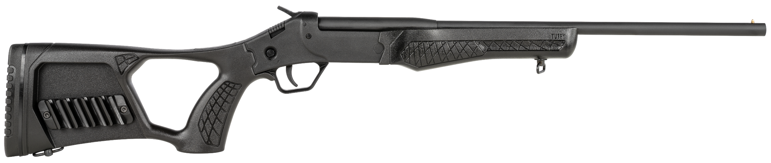 Rossi SSP1BK Tuffy Single Shot Youth 410 Gauge Break Open 3" 1rd 18.50" Matte Black Barrel, Matte Black Steel Receiver, Black Synthetic Thumbhole Stock w/Shell Holder, Right Hand