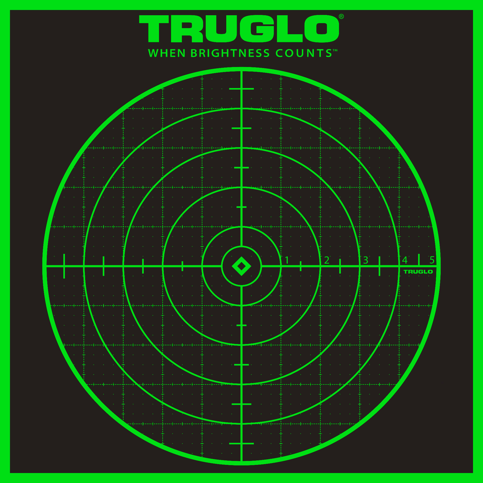 TruGlo TG10A6 Tru-See Grid Self-Adhesive Heavy Paper Black/Green 12"x12" Bullseye 6 Pack
