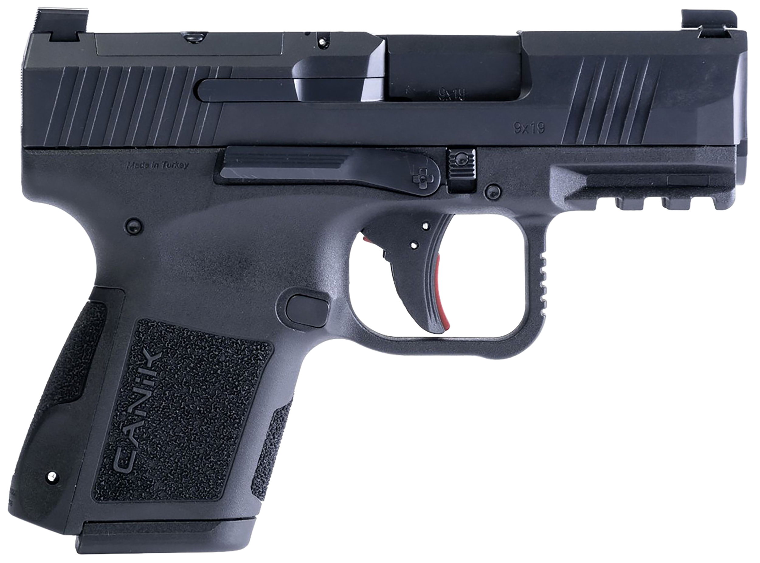 Canik HG7651N Mete MC9 9mm Luger 10+1 3.18" Black Steel Barrel, Tennifer w/Black Cerakote Optic Ready/Serrated Slide, Black Polymer Frame w/Picatinny Rail, Black Polymer Grips