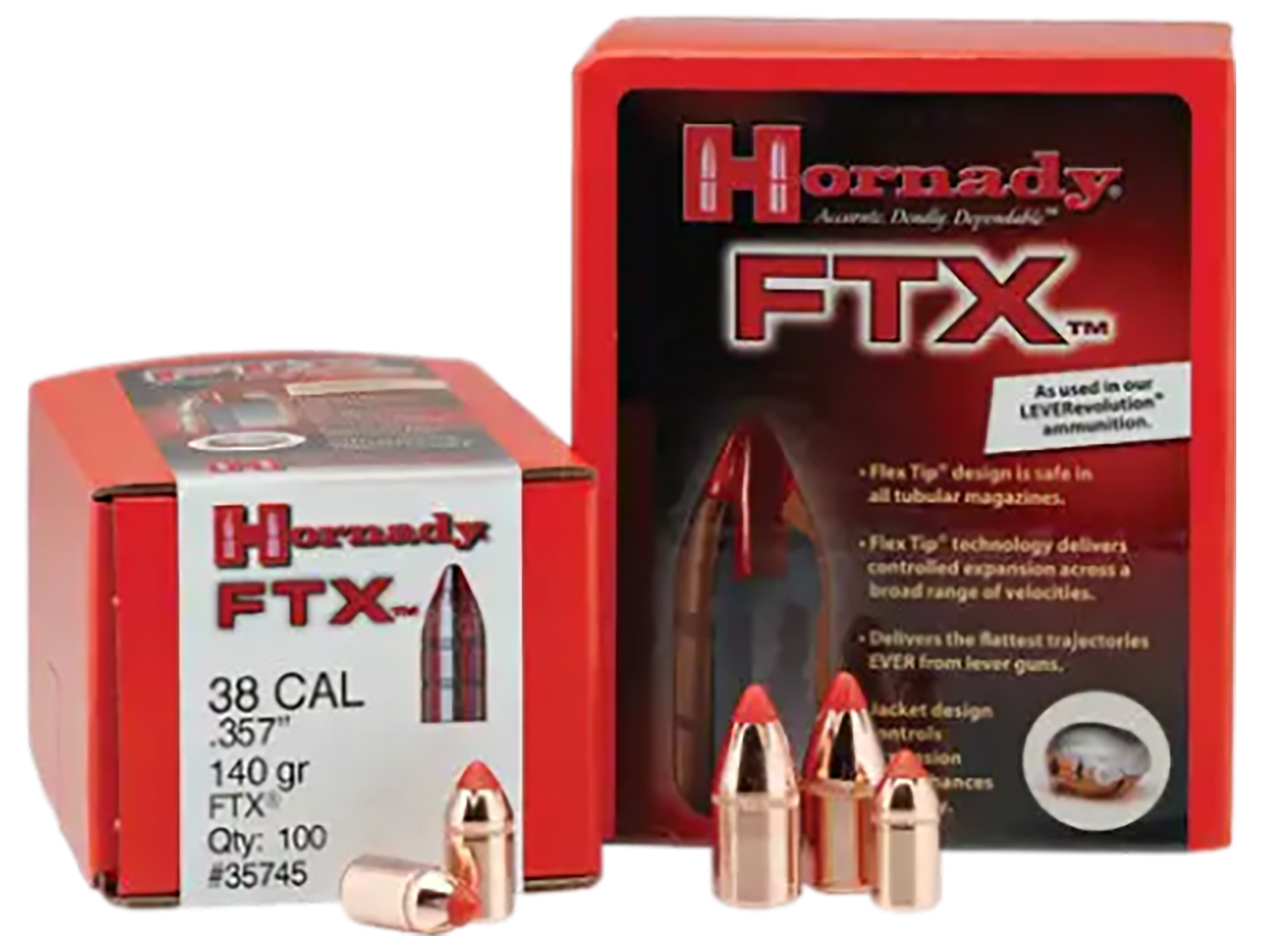 Hornady 30395 FTX  30 Cal .308 160 gr Flex Tip eXpanding 100 Per Box/ 15 Case