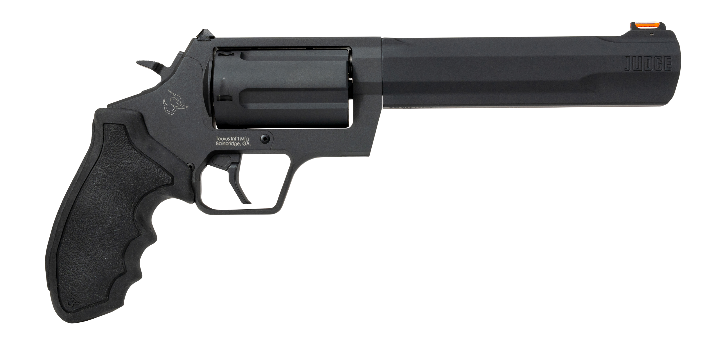 Taurus 2-JUDGE61 Judge 45 Long Colt/410 Gauge 5 Shot 6.50" Black Stainless Steel Barrel, Cylinder & Frame, Black Rubber Grip, Transfer Bar Safety