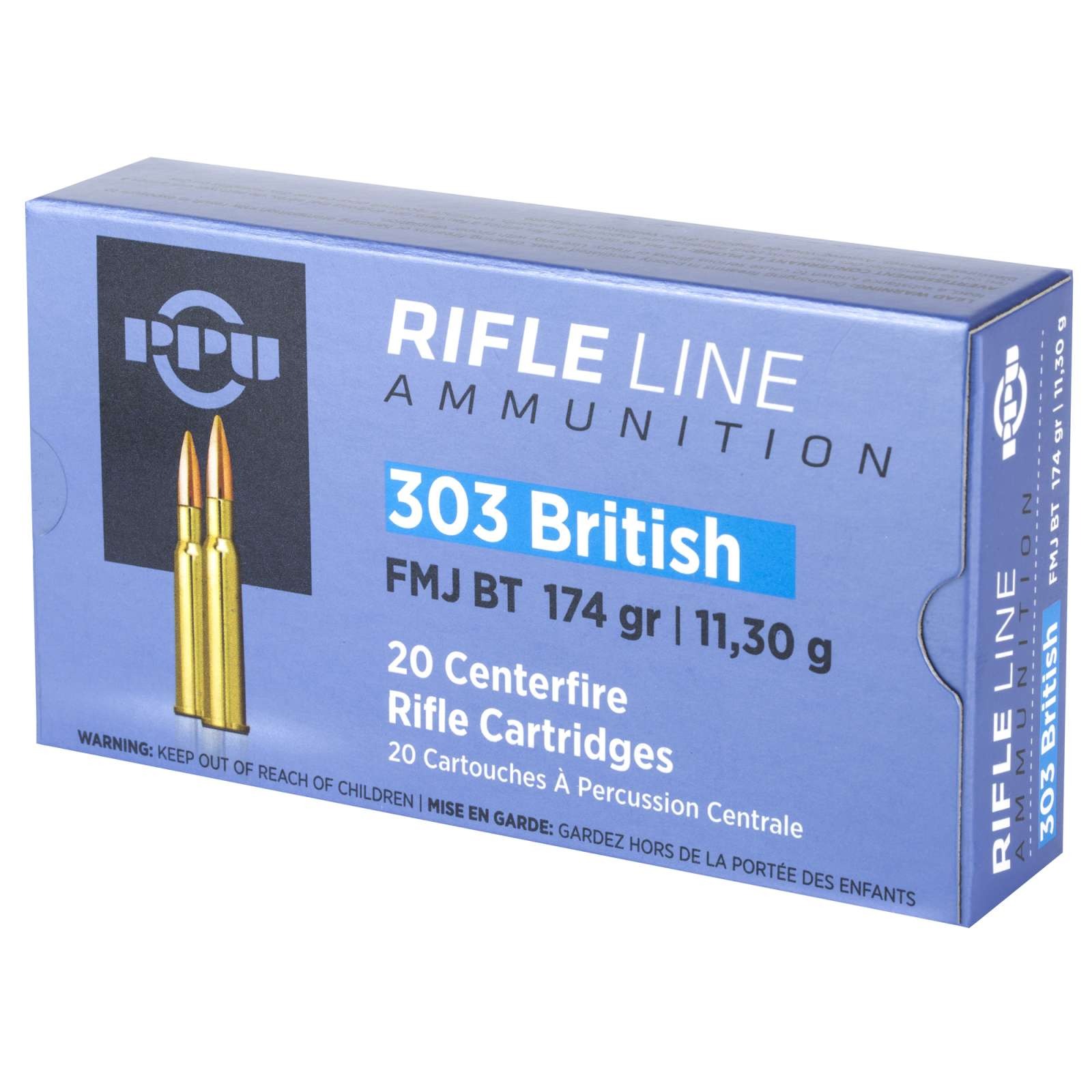 PPU 303 BRITISH 174GR FMJ 20RD BOX 10 BOXES PER CASE