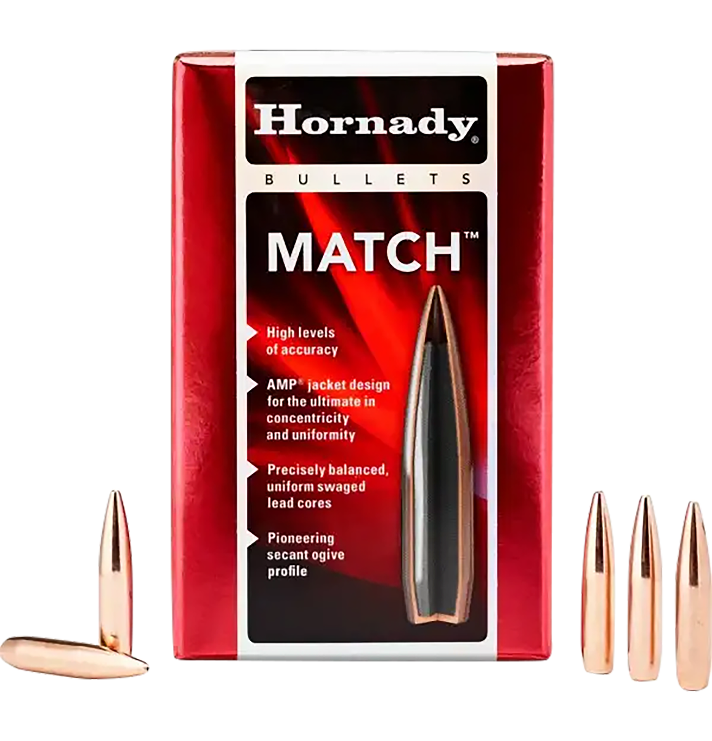Hornady 26335 Match  6.5mm .264 140 gr Hollow Point Boat Tail Match 100 Per Box/ 15 Case