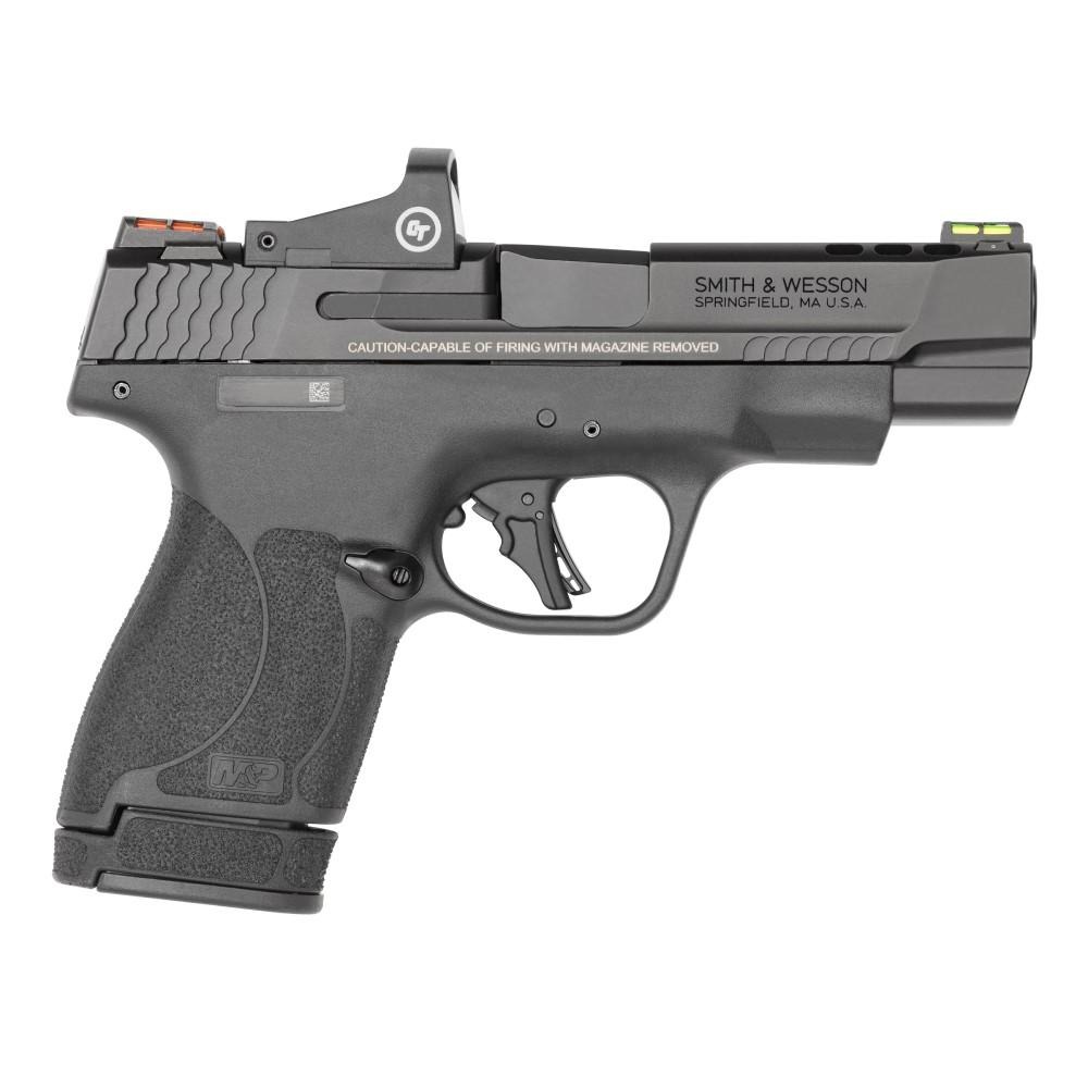 S&W PC M&P 9 Shield Plus Crimson Trace Handgun 9mm Luger 10rd Magazine 4" Ported Barrel Black USED