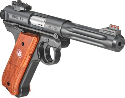 RUGER MARK IV HUNTER 22LR 5.5" BLUE FLUTED ADJ. LAMINATD
