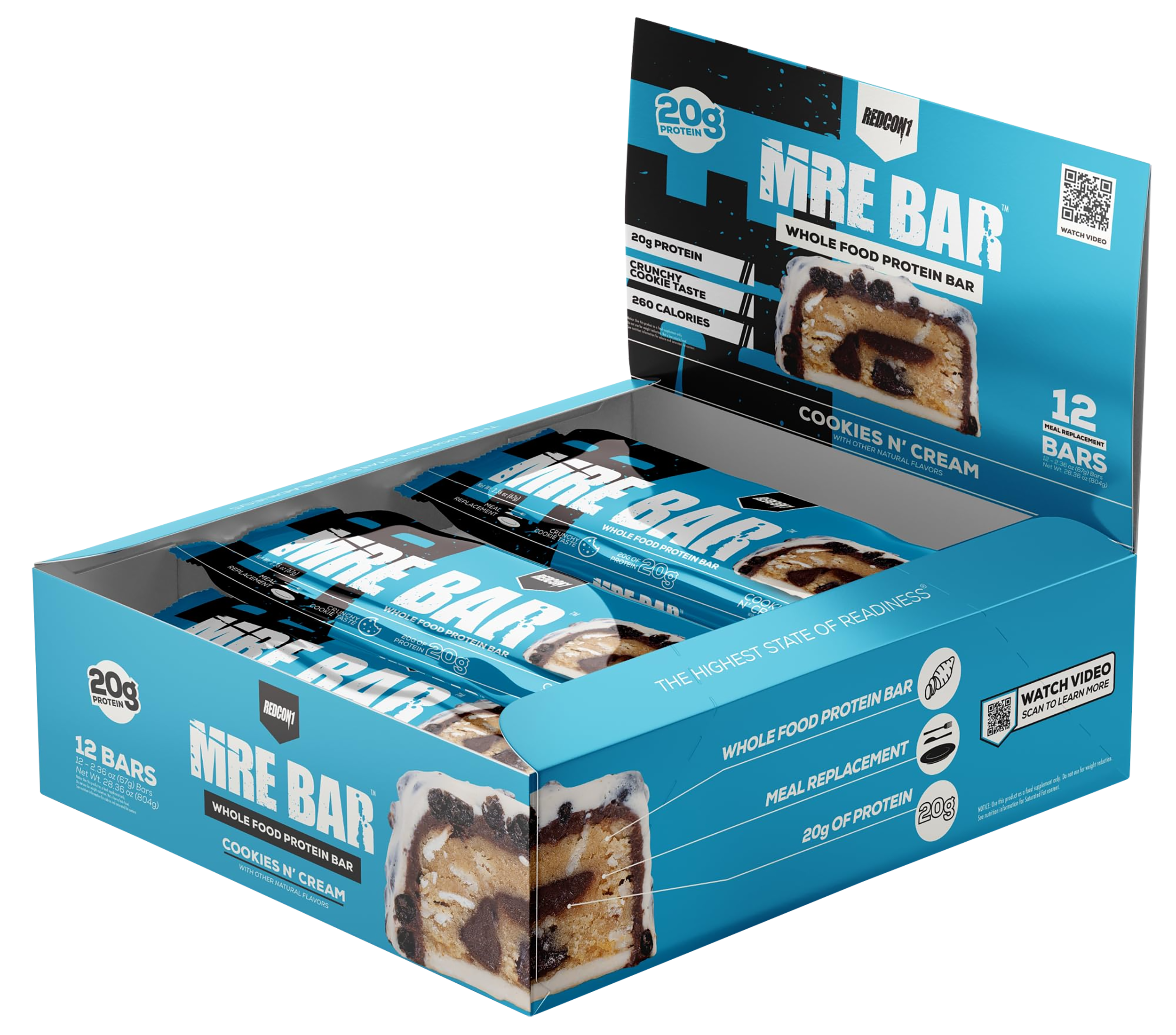 Redcon1 MRE Protein Bar Cookies N Cream 12 Pack