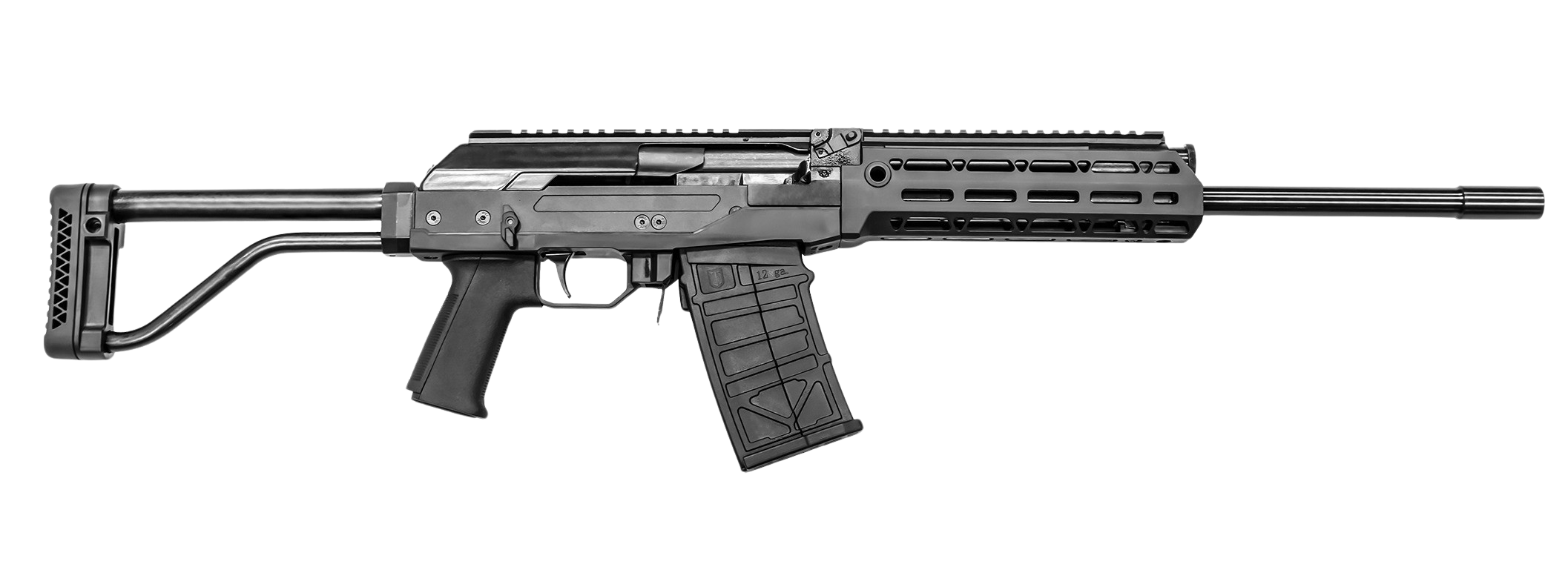 JTS Shotgun M12AK 12 Gauge Semi-Auto 3" 5rd 18.70" Picatinny Rail Receiver, Skeletonized Black Synthetic Stock