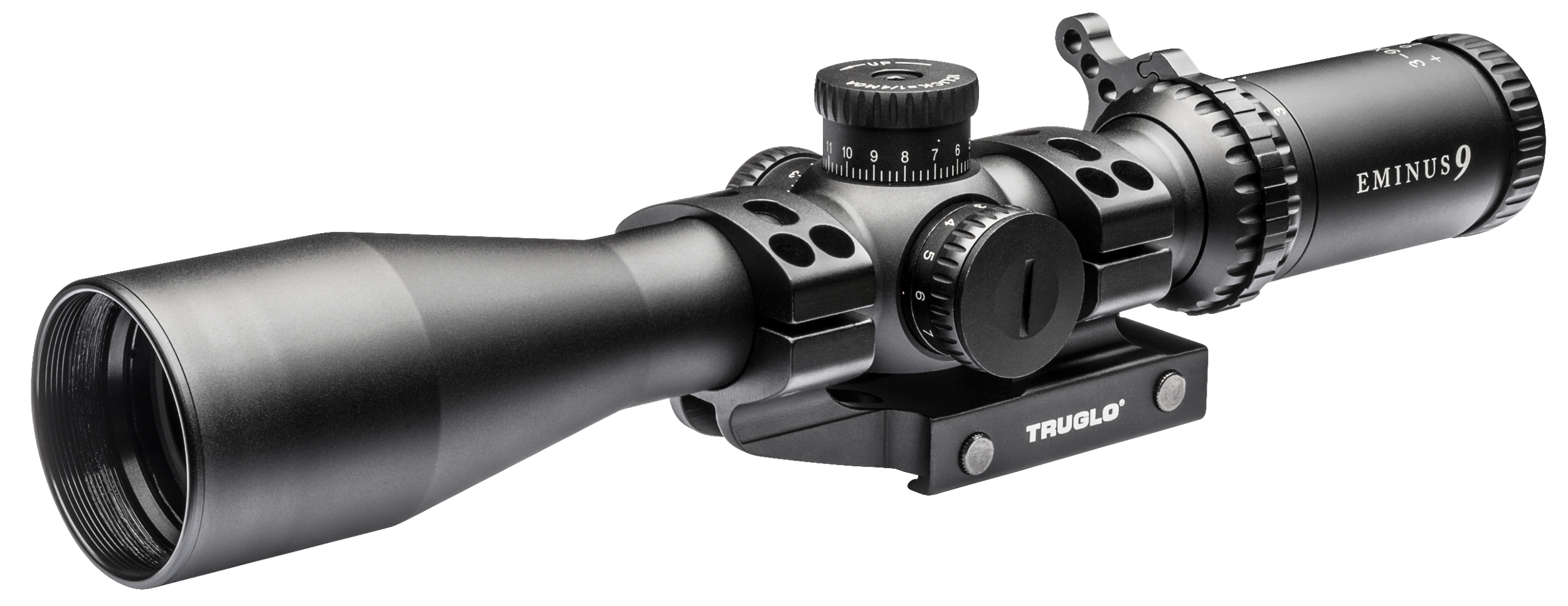 TruGlo TG-8539TLR Eminus  Black Anodized 3-9x42mm 30mm Tube Dual Illuminated (Green/Red)TacPlex MOA Reticle