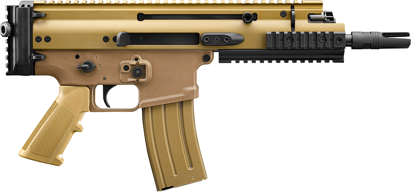 FN 38101241 SCAR 15P 5.56x45mm 30+1 7.50" Chrome Lined Steel Barrel, Flat Dark Earth Anodized Aluminum Picatinny Rail Receiver, FDE Polymer Grip, Ambidextrous