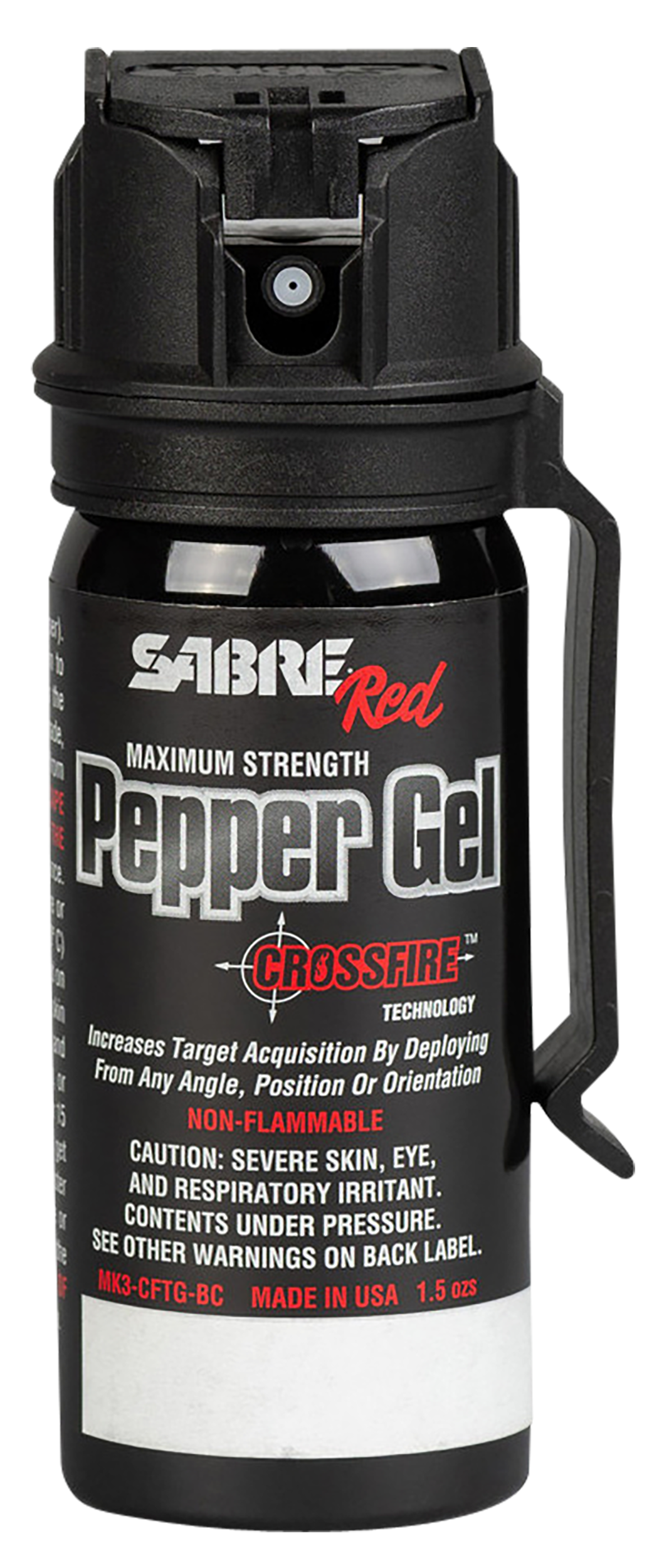Sabre MK3CFTGBC Crossfire Pepper Gel 18 Bursts Range 18 ft Black