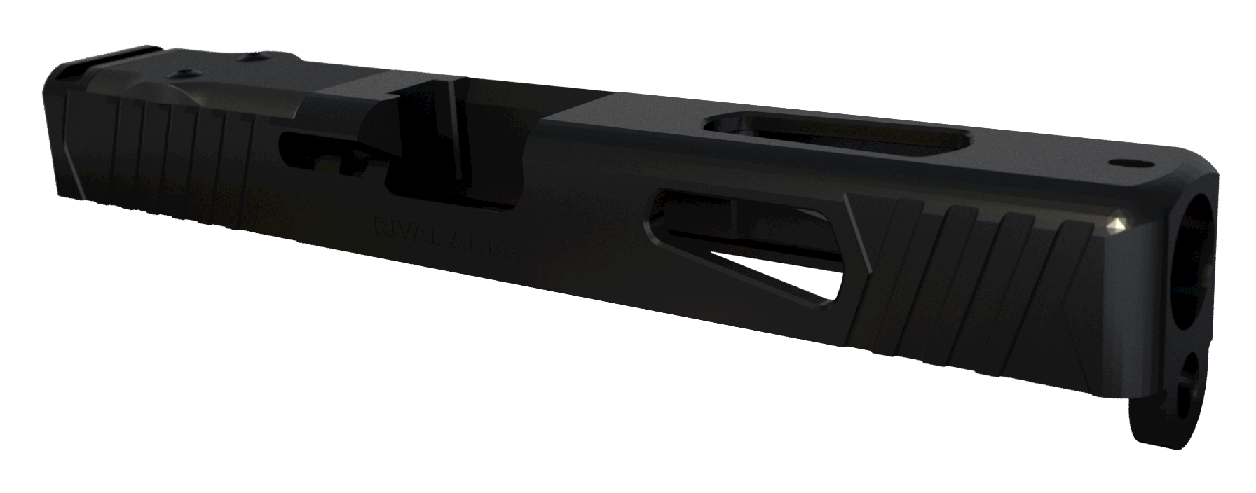 Rival Arms RA10G105A Precision Slide A1 QPQ Black 17-4 Stainless Steel with Front/Rear Serrations & Doctor Optic Cut for Glock 17 Gen3