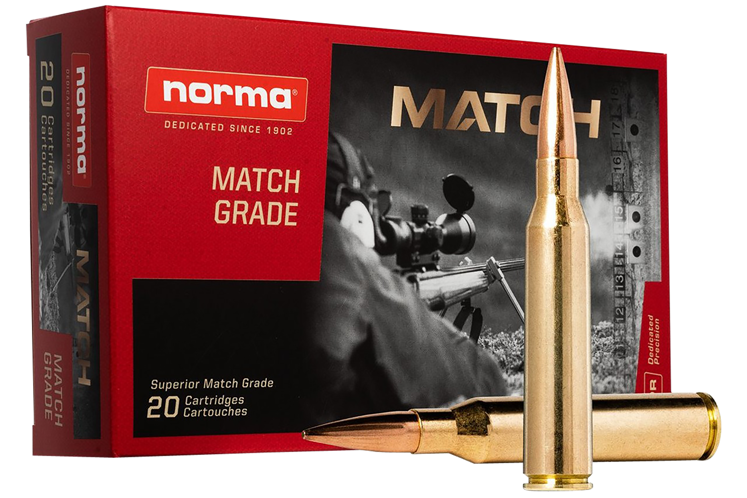 Norma Ammunition 10185442 Dedicated Precision Golden Target Match 338LapuaMag 250gr Hollow Point Boat Tail 20 Per Box/10 Case