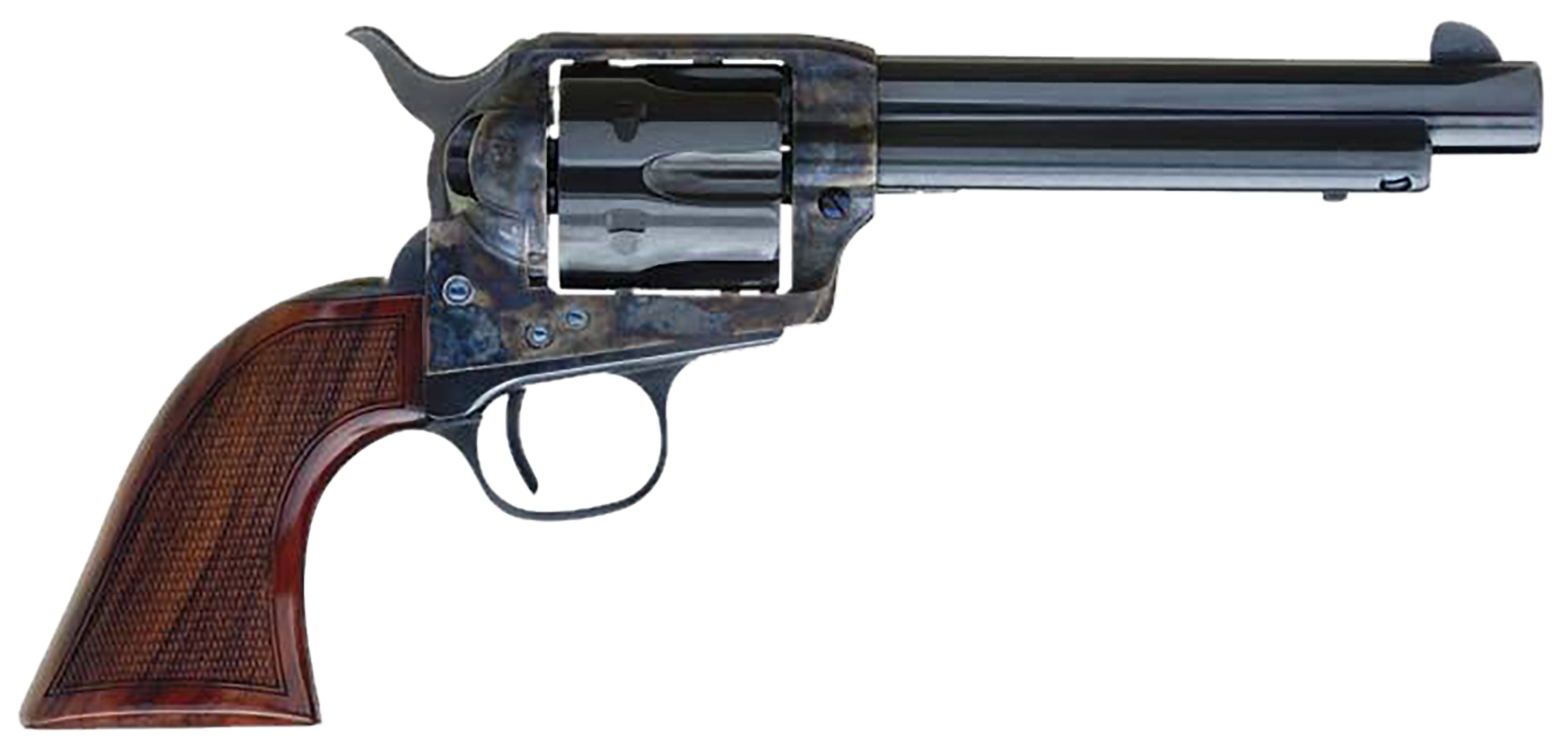 Cimarron AR411 Arizona Ranger 45 Colt (LC) 6 Shot, 5.50" Blue w/Engraved "Arizona Ranger" Steel Barrel, Blued Cylinder, Color Case Hardened Steel Frame, Checkered Walnut Grip, Exposed Hammer