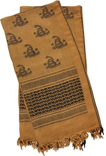 RED ROCK SHEMAGH HEAD WRAP DON'T TREAD ON ME COYOTE/BLACK