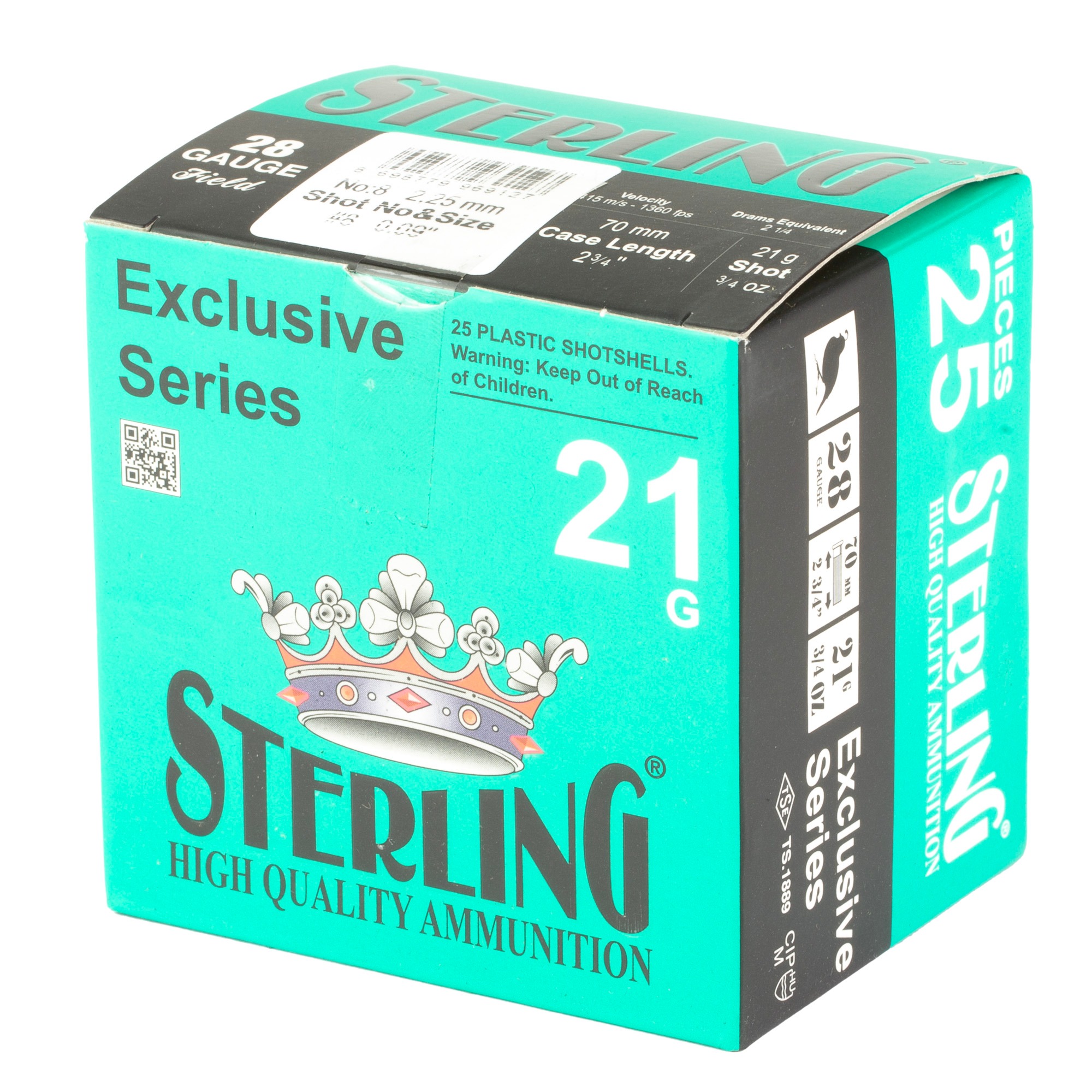 STERLING EXCLSV 28GA 2.75" #8 25/250