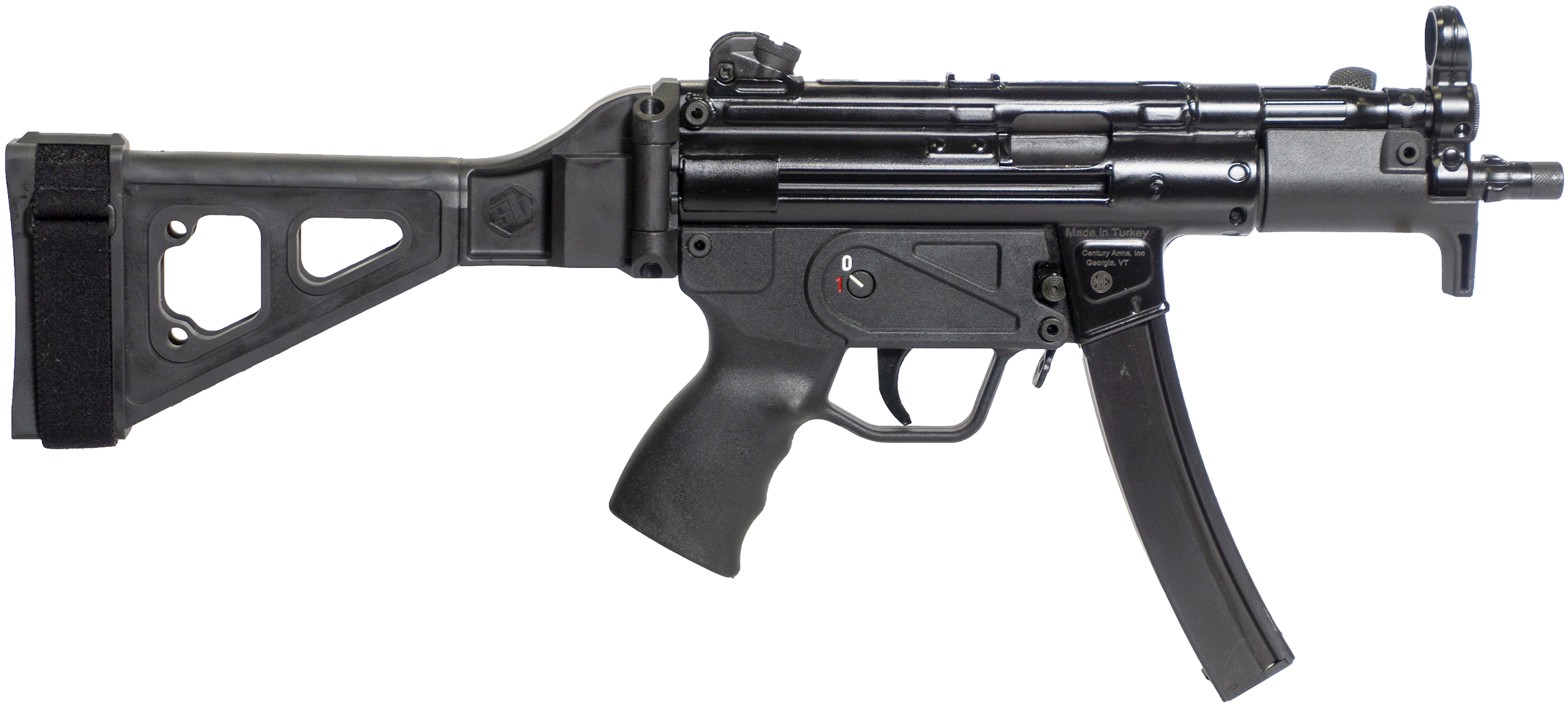 Century Arms HG6035SB-N AP5 P 9mm Luger 30+1 5.75" Threaded Barrel, Polymer Picatinny Rail Receiver, Black Synthetic SB Tactical Brace, Black Polymer Grip