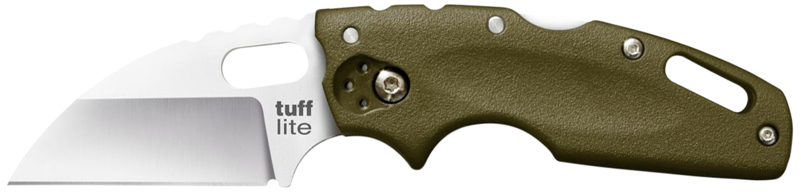 Cold Steel CS20LTG Tuff Lite  2.50" Folding Clip Point Plain AUS-8A SS Blade/OD Green Griv-Ex Handle Includes Pocket Clip