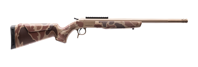 CVA CR4437DC Cascade Takedown 308 Win 1rd 20" Flat Dark Earth Cerakote Stainless Steel Threaded Barrel & Receiver w/Picatinny Rail, Duck Camo Synthetic Stock