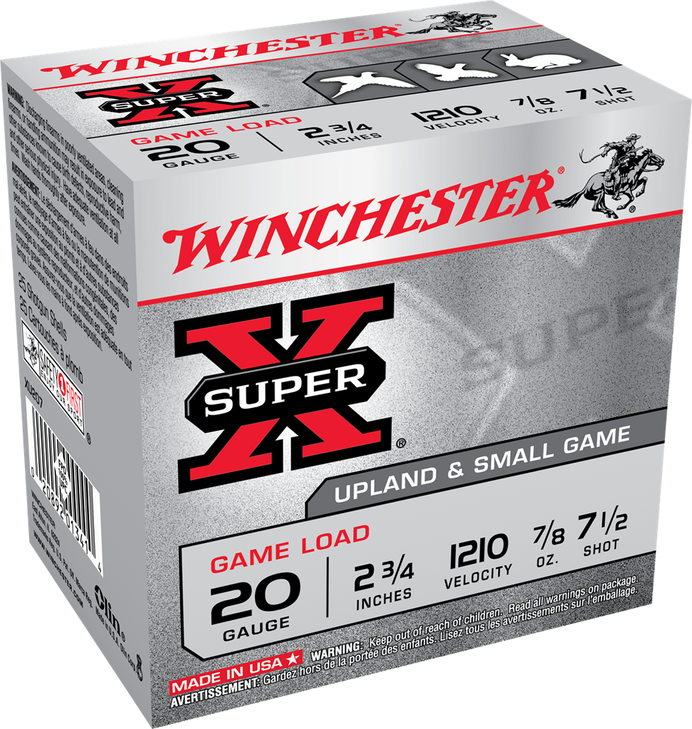 Winchester Ammo XU207 Super X Game Load 20Gauge 2.75" 7/8oz 7.5Shot 25 Per Box/10 Case