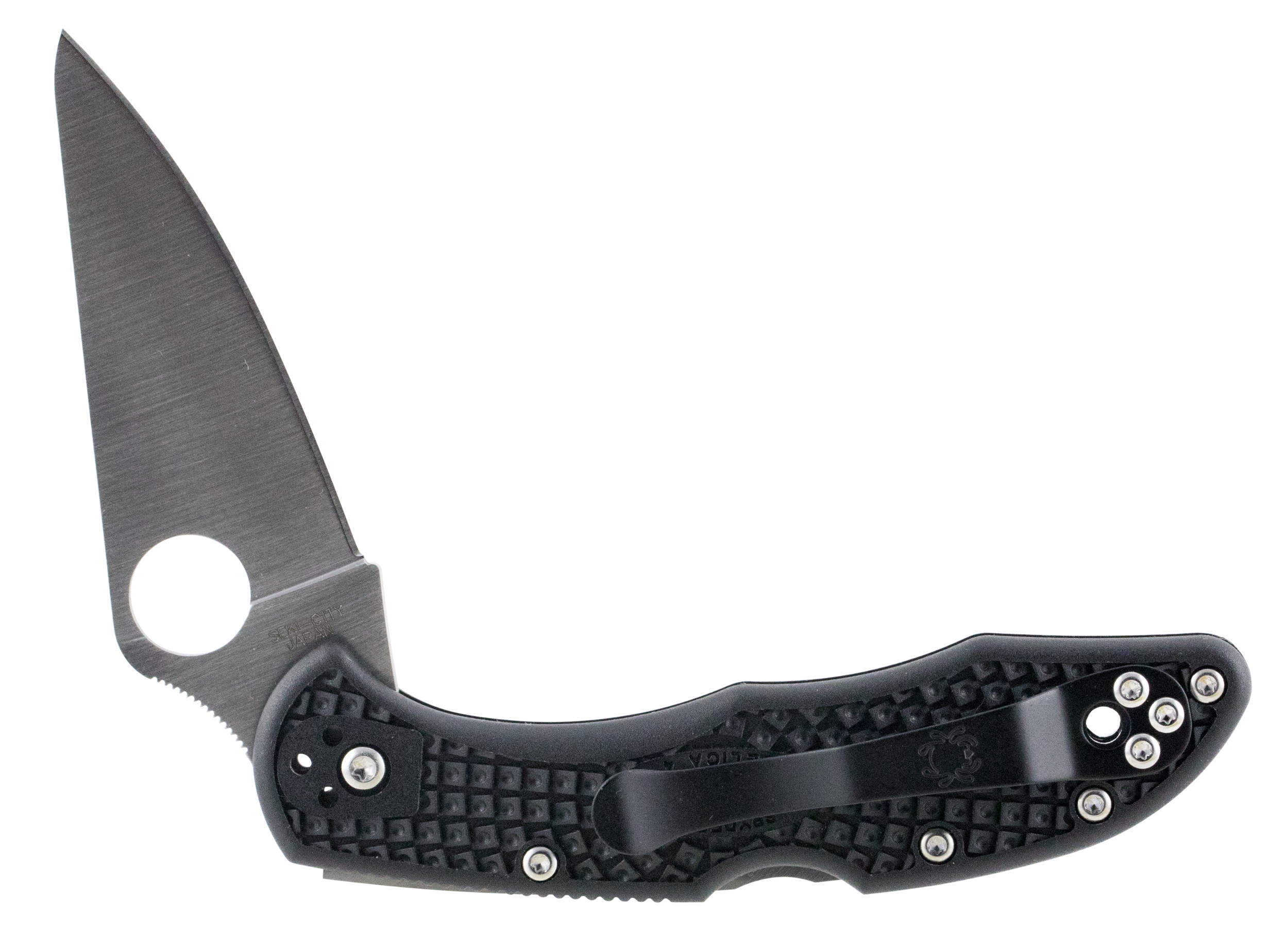 Spyderco C11FPBK Delica Folder 2.875" VG-10 Flat Ground Plain Edge Fiberglass Reinforced Nylon Black