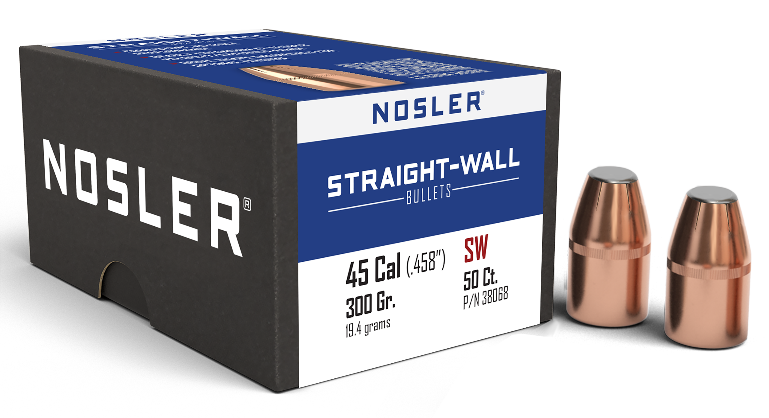 Nosler 38068 Straight Wall 458Cal 300gr Power Point 50CT
