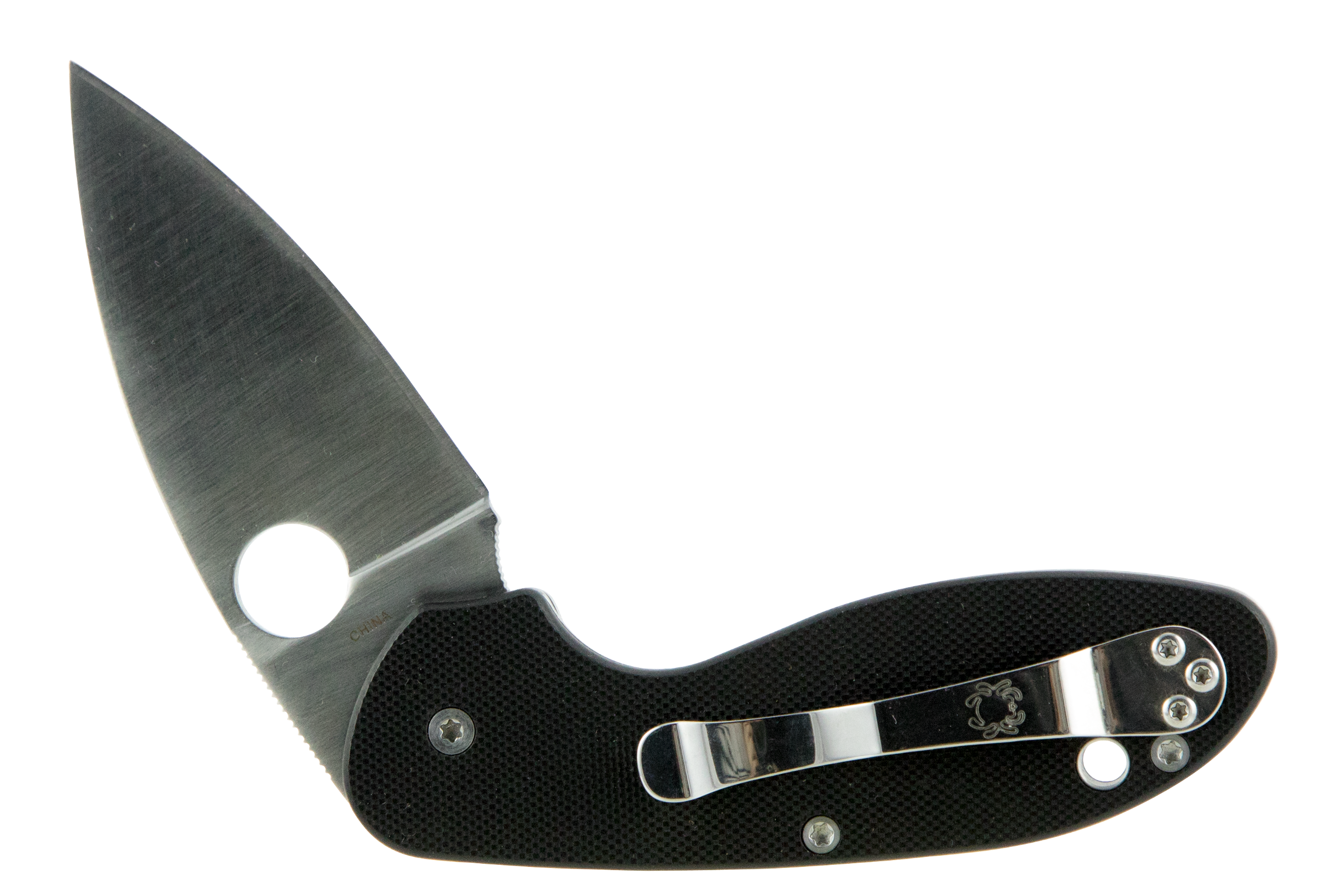 Spyderco C216GP Efficient 2.98" Folding Drop Point Plain 8Cr13MoV SS Blade Black G10 Handle Includes Pocket Clip