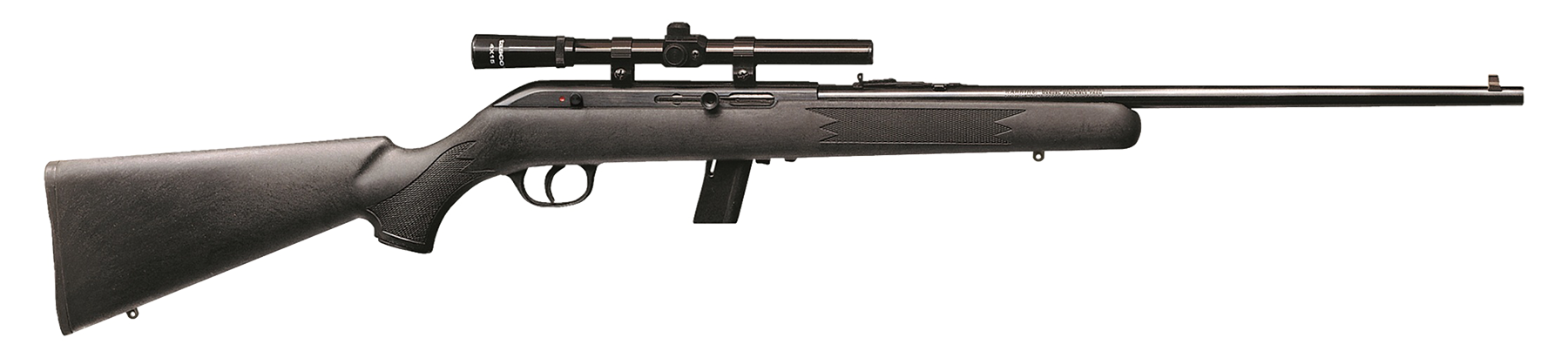 Savage Arms 40000 64 FXP Full Size 22 LR 10+1 21" Matte Black Sporter Barrel, Matte Black Grooved Carbon Steel Receiver, Matte Black Fixed Synthetic Stock, 4x15mm Scope, Right Hand