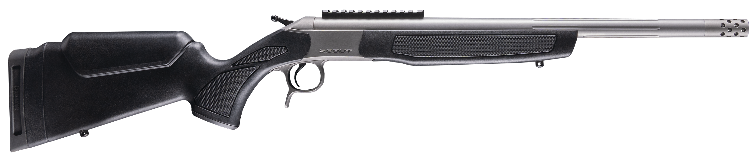CVA CR4438S Scout Takedown 350 Legend 1rd 22" Stainless Fluted Threaded Barrel, Stainless Steel Receiver w/Picatinny Rail, Adj Comb & LOP Black Synthetic Stock