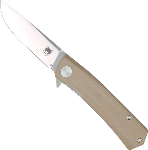 COBRATEC SERPENT FOLDER 3" SS/TAN D2 BLADE G-10 SCALES