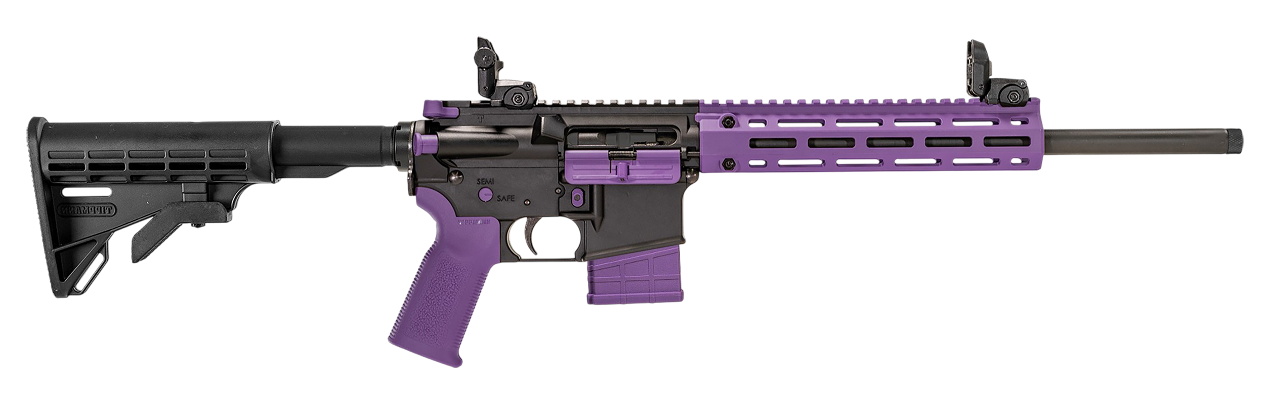 Tippmann Arms A101222 M4-22 LTE 22 LR 25+1 16" Black Parkerized Threaded Barrel, Matte Black Aluminum Receiver w/Picatinny Rail, Purple M-LOK Handguard, Composite Forend, Black Polymer Stock, Purple G