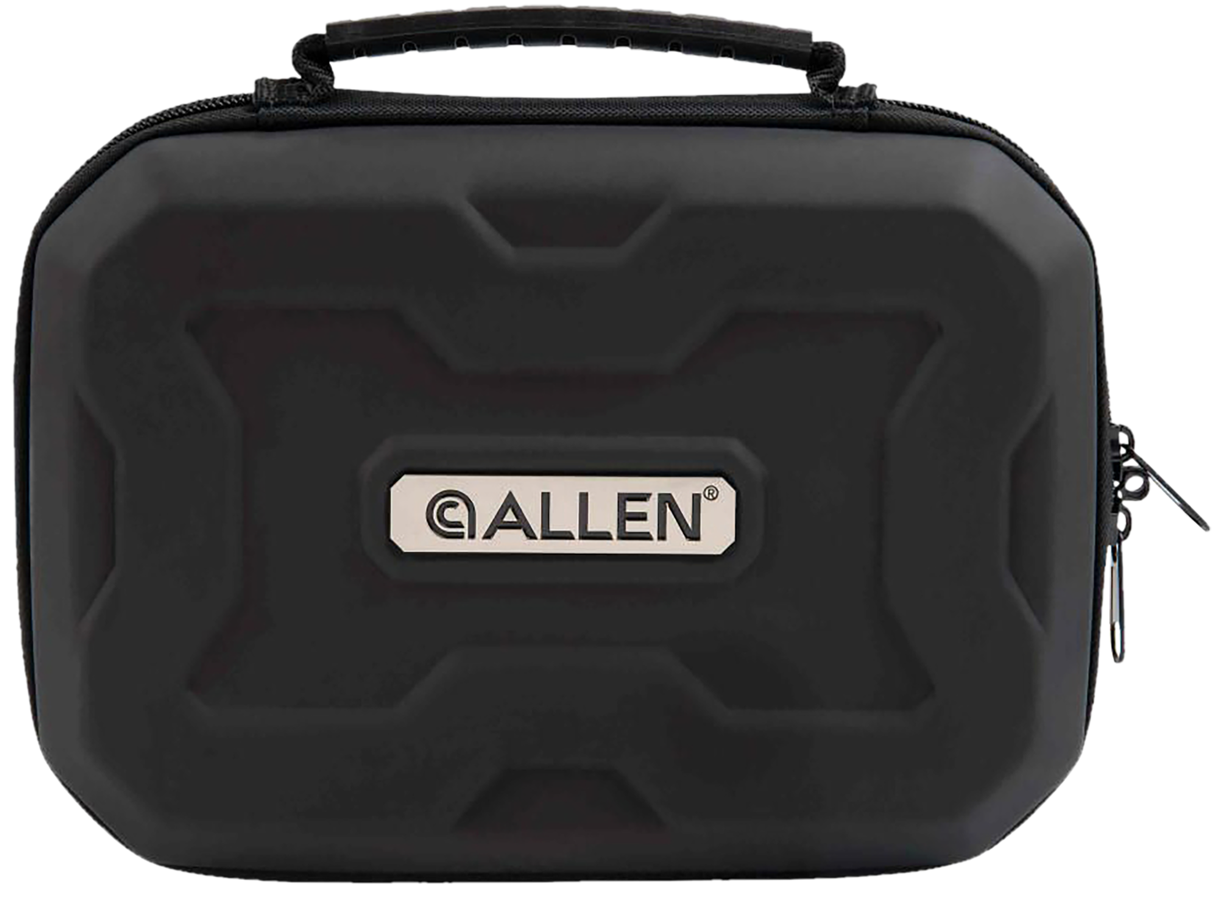 Allen 829 EXO  Handgun Case Black Polymer, Molded Carry Handle, Egg Crate Foam & Lockable Zippers 9" x 6.25" Interior Dimensions