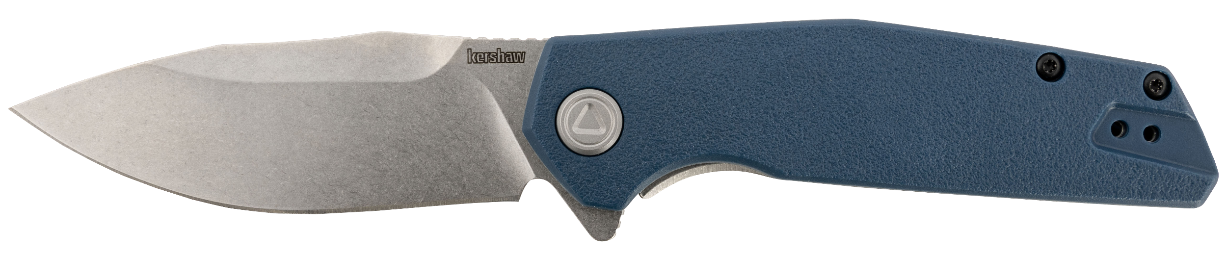 Kershaw 2036 Lucid 3.20" Folding Clip Point Plain Stonewashed 8Cr13MoV SS Blade/Blue/Stonewashed Glass Filled Nylon/SS Handle Includes Pocket Clip