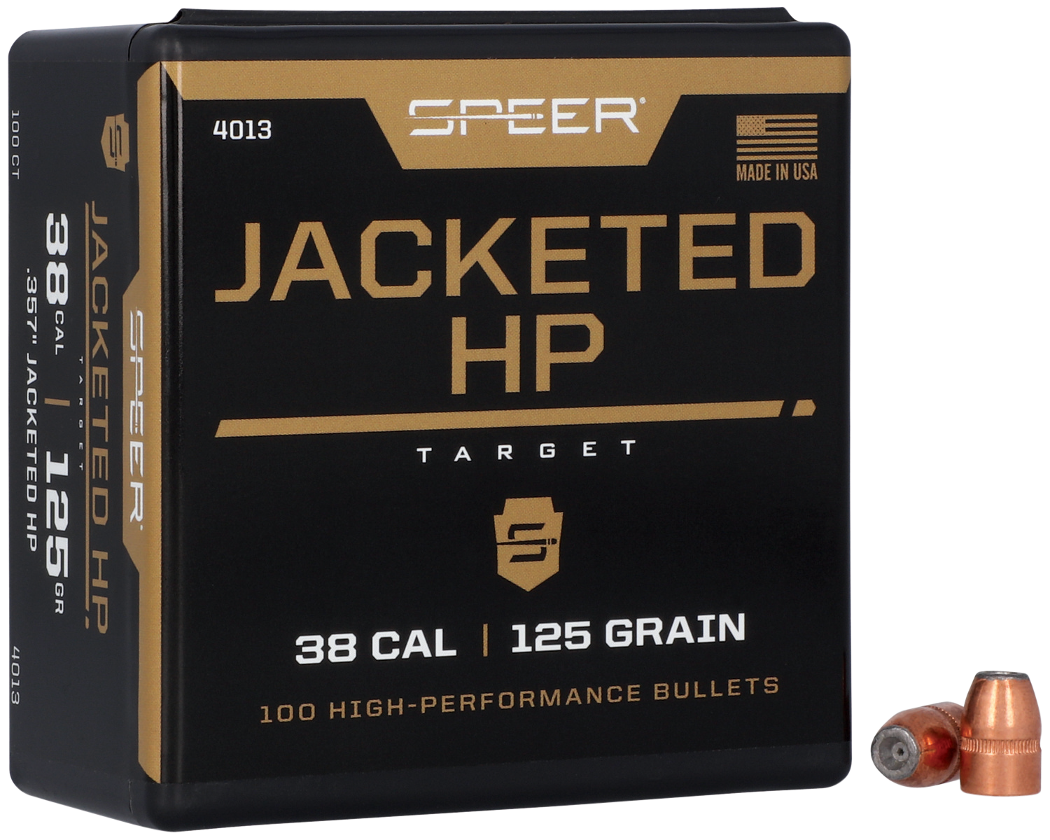 Speer 4013 Handgun 38Cal 125gr Jacketed Hollow Point 100 Per Box/5 Case