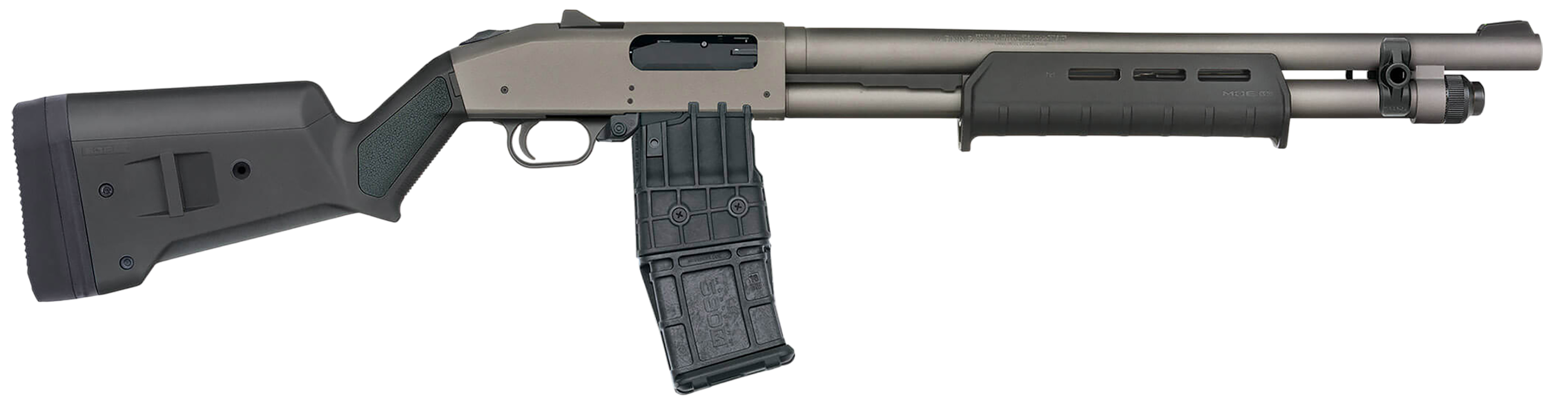 Mossberg 50221 590M 12 Gauge 10+1 18.50" Tungsten Gray Cerakote Barrel & Steel Drilled & Tapped Receiver, Magpul SGA Black Synthetic Stock
