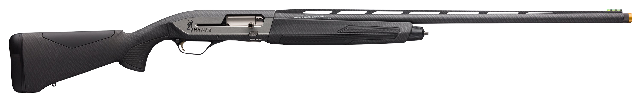Browning 011708303 Maxus II Sporting 12 Gauge with 30" Barrel, 3" Chamber, 4+1 Capacity, Carbon Fiber Dipped Metal Finish & Hydrographic Dip Carbon Fiber Black Synthetic Stock Right Hand (Full Size)
