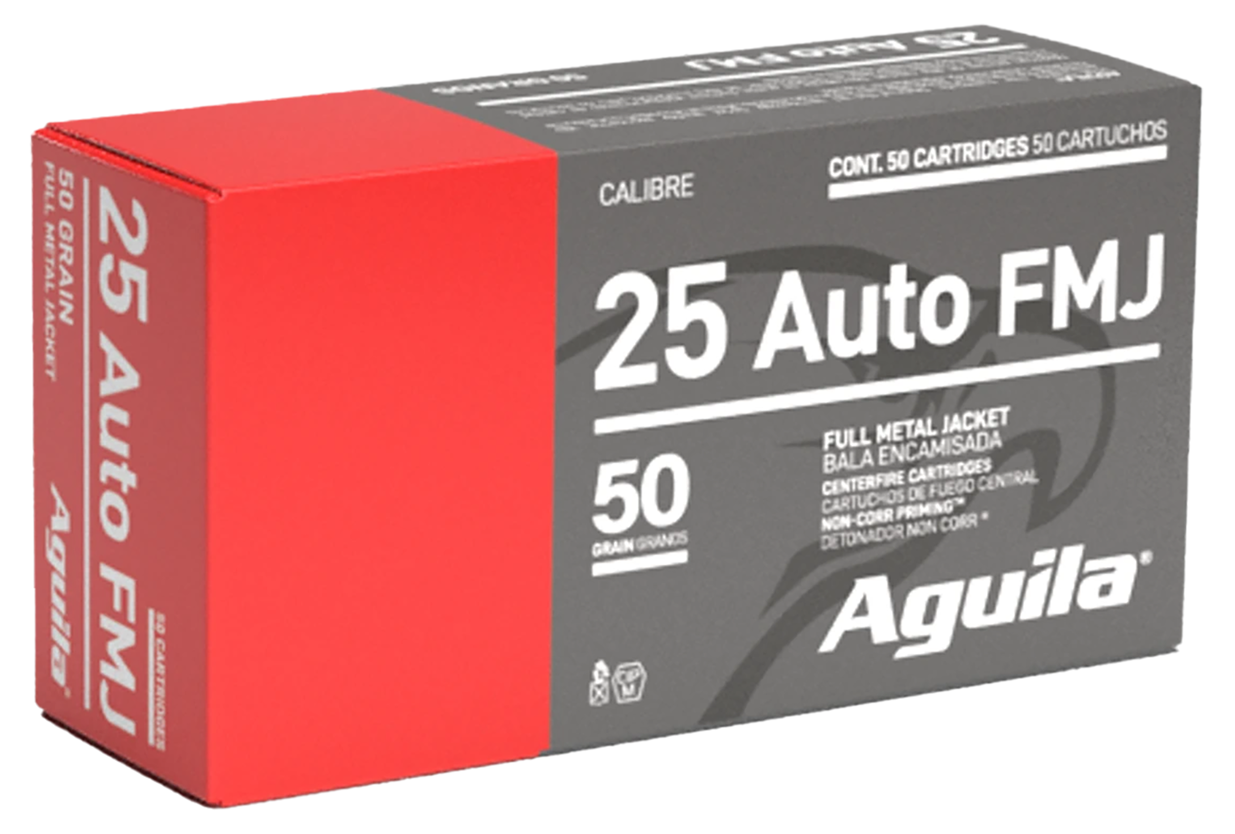 Aguila 1E252110 25ACP 50gr Full Metal Jacket 50 Per Box/20 Case