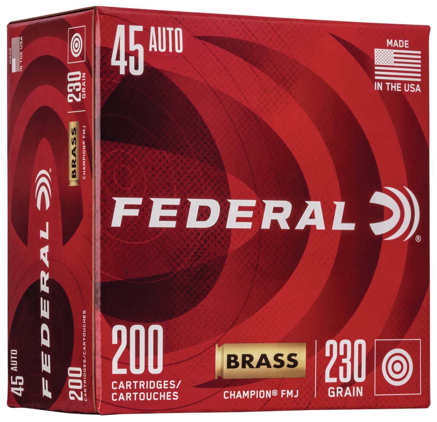 Federal WM52332 Champion Training 45ACP 230gr Full Metal Jacket 200 Per Box/5 Case