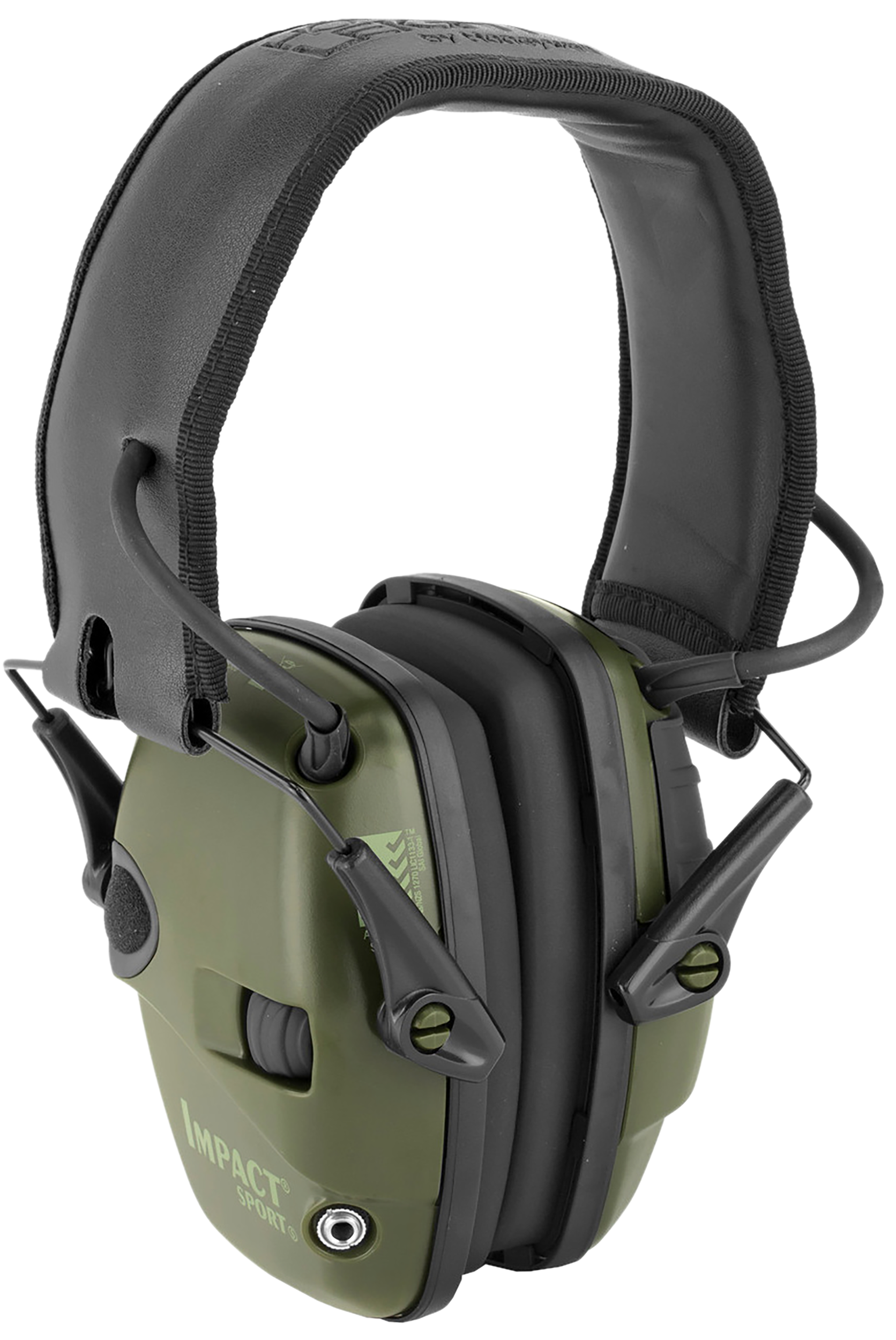 Howard Leight R01526 Impact Sport Electronic Muff 22 dB Over the Head Green/Black Adult