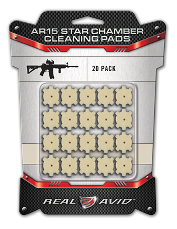 Real Avid AVAR15CP Star Chamber Cleaning Pads 223 Rem/5.56x45mm NATO Wool 20 Per Pkg