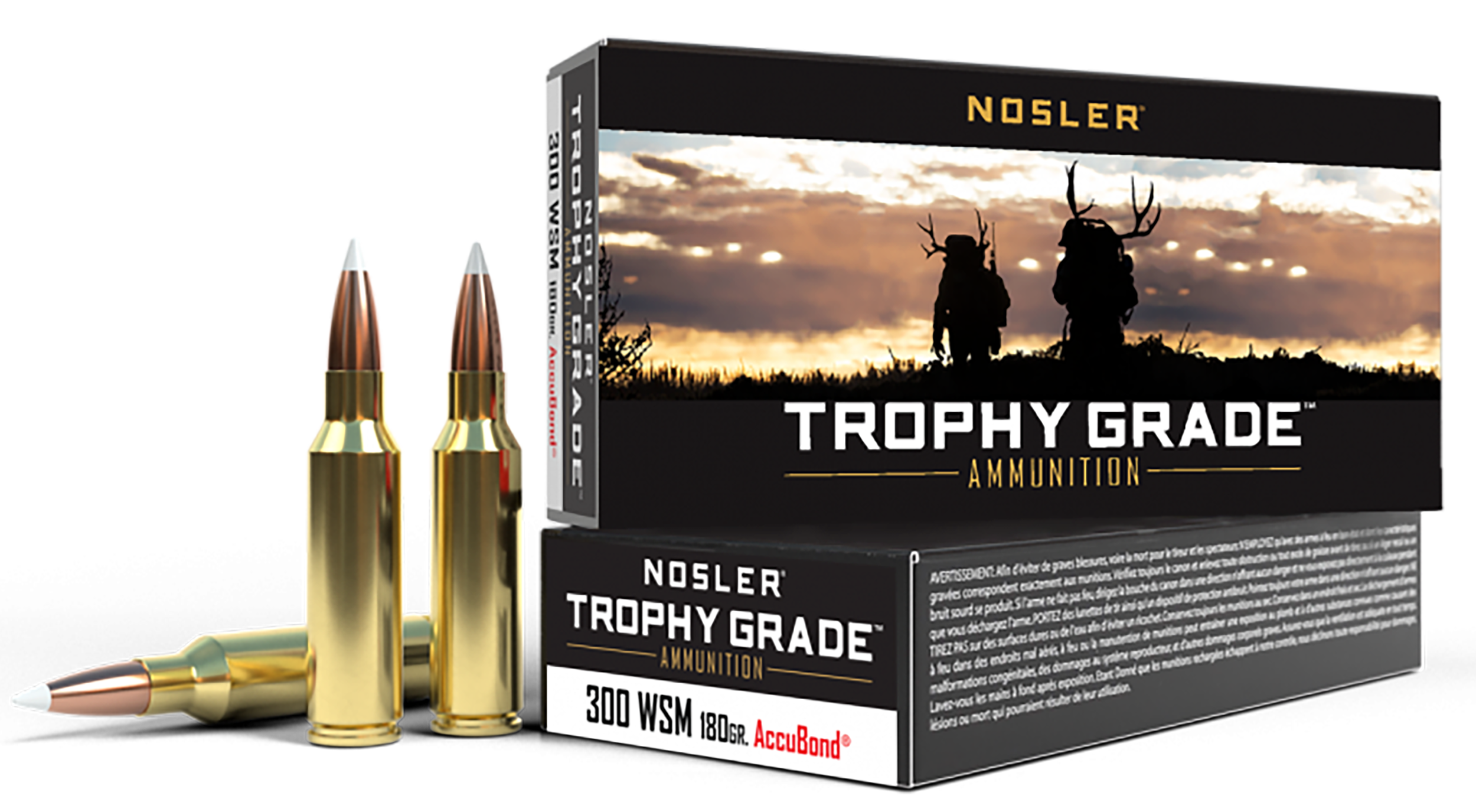 Nosler 60063 Trophy Grade  300WSM 180gr Nosler AccuBond 20 Per Box/10 Case