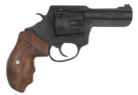 Charter Arms 63546 Professional 357 Mag 6 Shot, 3" Black Nitride Steel Barrel, Cylinder & Frame w/Walnut Finger Grooved Grip