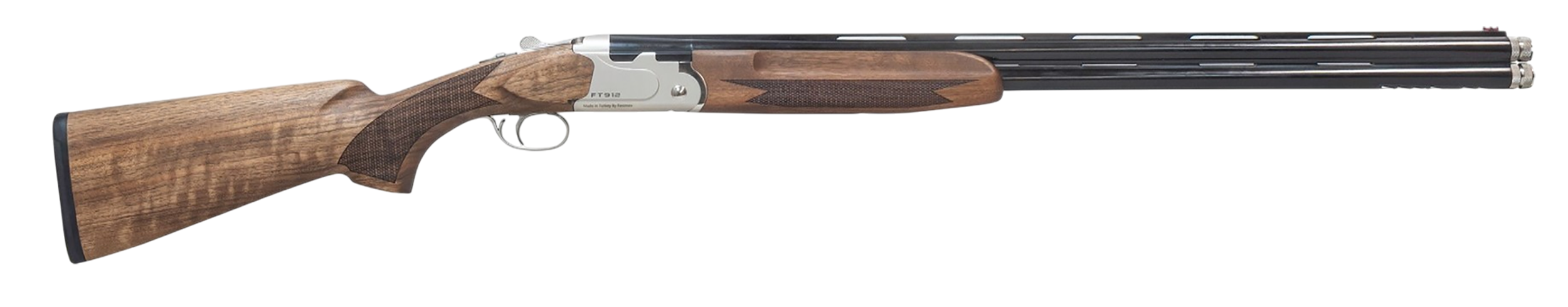Pointer REXFT912BSW12 FT912 Field Trek Full Size 12 Gauge Break Open 3" 2rd 28" Black Over/Under Vent Rib Barrel, Silver Steel Receiver, Fixed Walnut Stock, Ambidextrous
