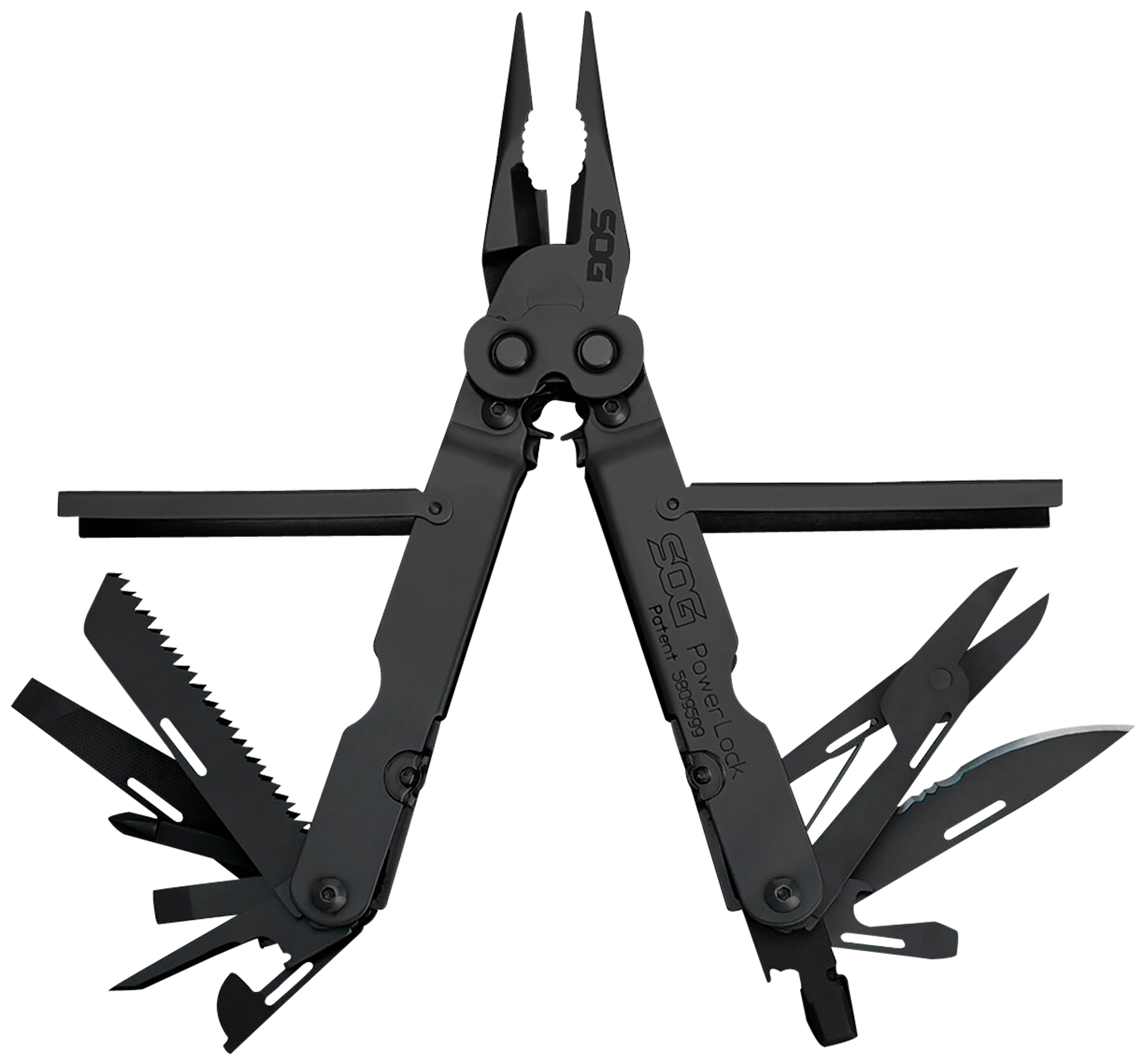 S.O.G SOG-B61N-CP Powerlock Black Oxide 420 Stainless Steel 7" Long Features 18 Tools w/Sheath