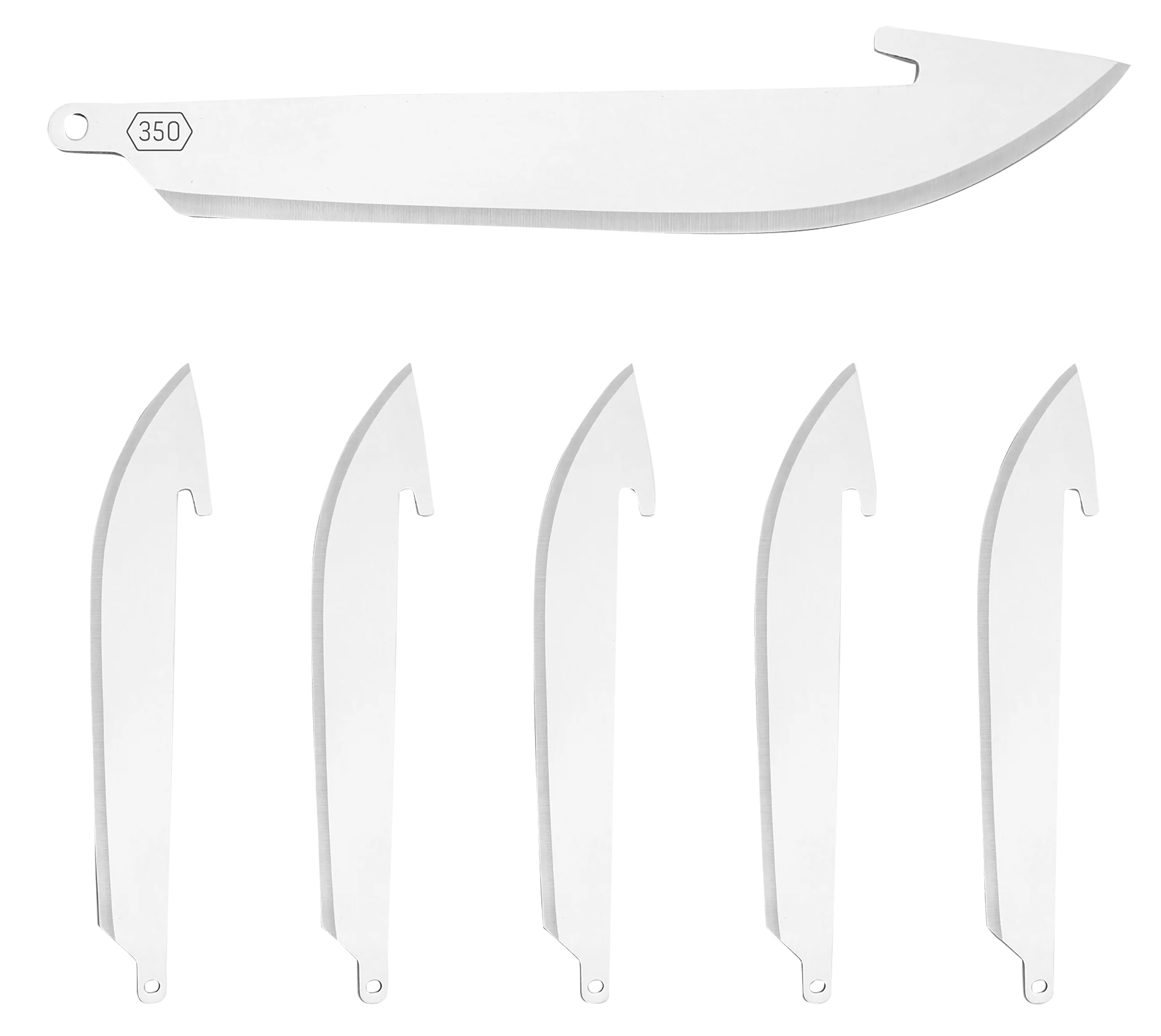 Outdoor Edge RR6 Replacement Blades RazorLite Drop Point 3.50" 420J2 Stainless Steel Blade Silver 6 Blades